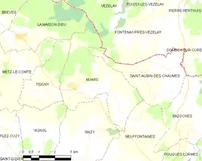 Poziția localității Nuars