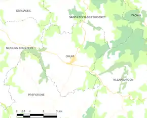 Poziția localității Onlay