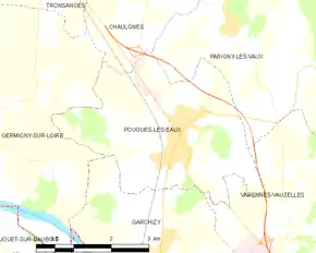 Poziția localității Pougues-les-Eaux