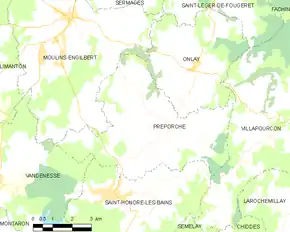 Poziția localității Préporché