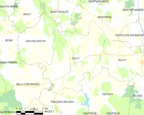 Poziția localității Rouy