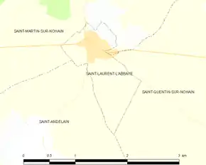 Poziția localității Saint-Laurent-l'Abbaye
