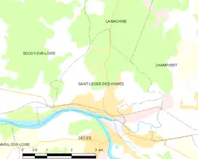 Poziția localității Saint-Léger-des-Vignes