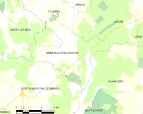 Poziția localității Saint-Malo-en-Donziois