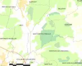 Poziția localității Saint-Martin-d'Heuille