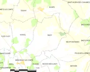 Poziția localității Saizy