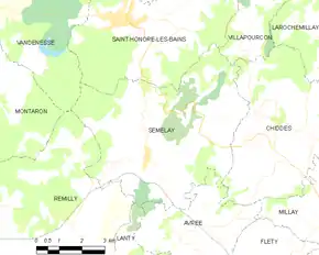 Poziția localității Sémelay
