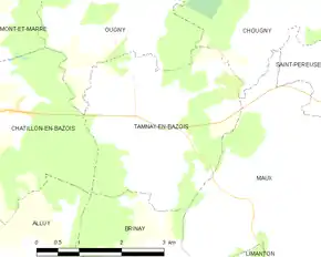Poziția localității Tamnay-en-Bazois