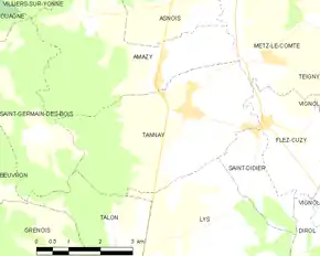 Poziția localității Tannay