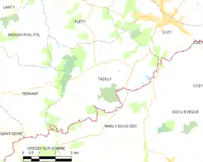 Poziția localității Tazilly