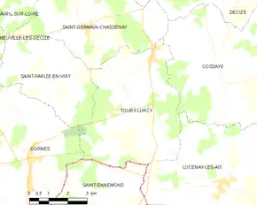 Poziția localității Toury-Lurcy