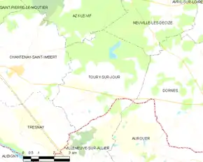 Poziția localității Toury-sur-Jour