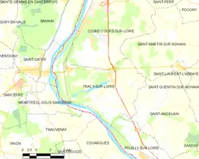 Poziția localității Tracy-sur-Loire