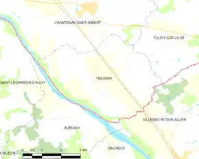 Poziția localității Tresnay