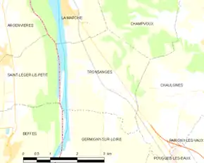 Poziția localității Tronsanges