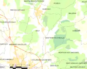 Poziția localității Urzy