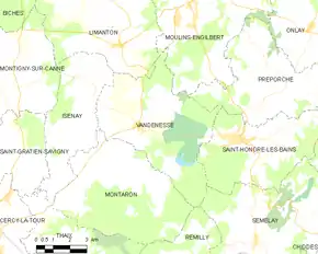 Poziția localității Vandenesse