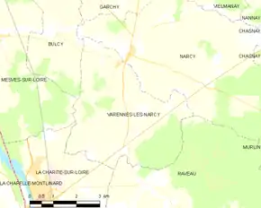 Poziția localității Varennes-lès-Narcy