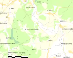 Poziția localității Villiers-sur-Yonne