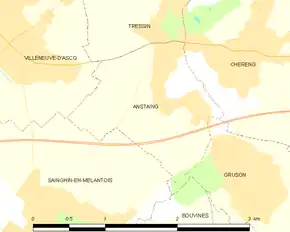 Poziția localității Anstaing