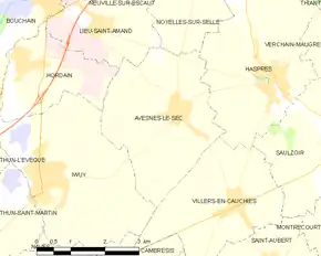 Poziția localității Avesnes-le-Sec