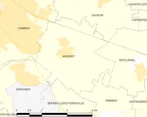 Poziția localității Awoingt