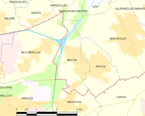 Poziția localității Bauvin