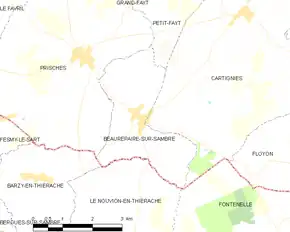 Poziția localității Beaurepaire-sur-Sambre