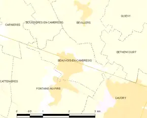 Poziția localității Beauvois-en-Cambrésis