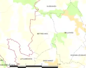 Poziția localității Bettrechies