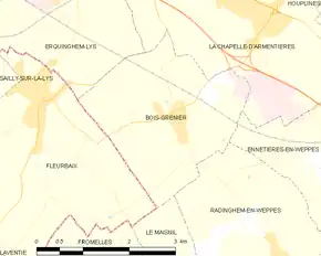 Poziția localității Bois-Grenier