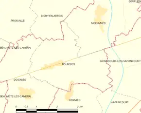 Poziția localității Boursies