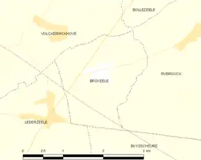 Poziția localității Broxeele