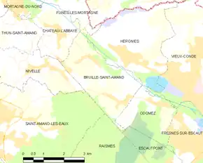 Poziția localității Bruille-Saint-Amand
