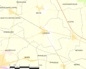 Poziția localității Caëstre