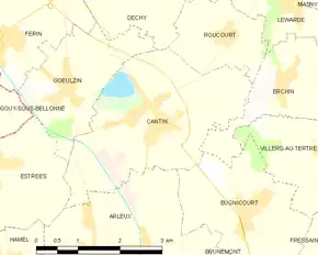 Poziția localității Cantin