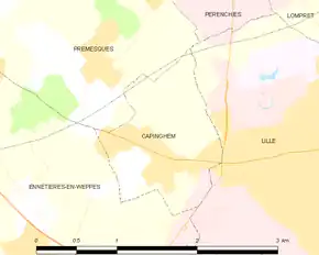 Poziția localității Capinghem