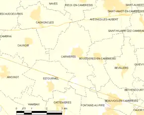 Poziția localității Carnières