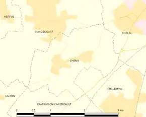Poziția localității Chemy