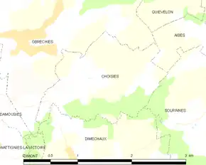Poziția localității Choisies