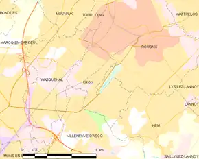 Poziția localității Croix