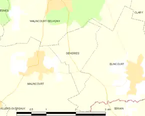Poziția localității Dehéries