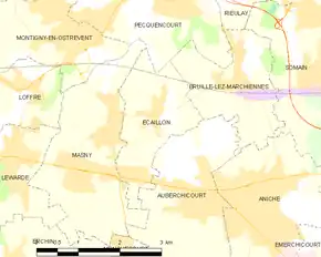 Poziția localității Écaillon