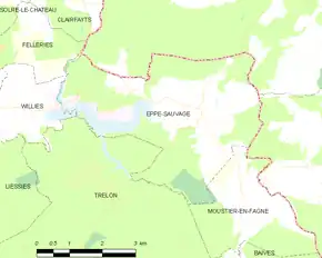 Poziția localității Eppe-Sauvage