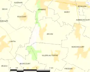 Poziția localității Erchin