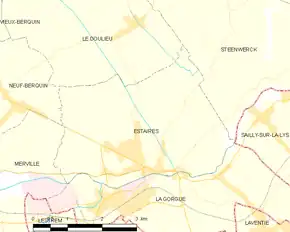 Poziția localității Estaires