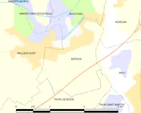 Poziția localității Estrun