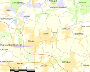 Poziția localității Fenain