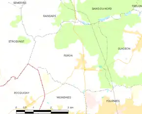 Poziția localității Féron