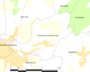 Poziția localității Flaumont-Waudrechies